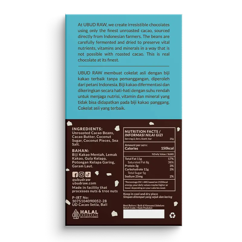 Bean to Bar Chocolate Toasted Coconut Crunch 77% - Image 2